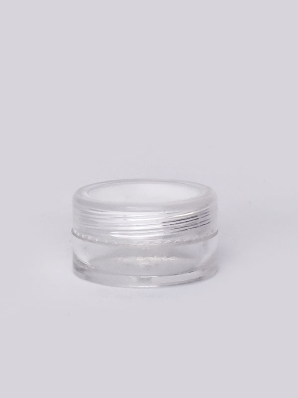 8 GM Clear SAN Cream Jar with Lid and Transparent ABS Cap